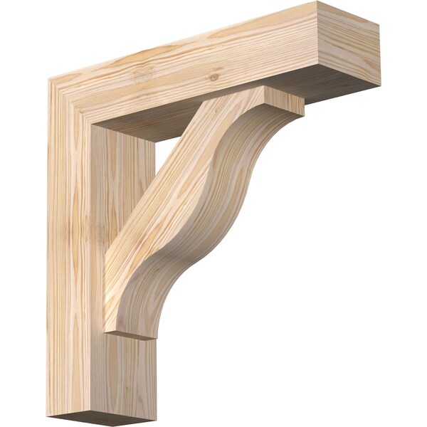 Ekena Millwork Funston Block Smooth Bracket w/ Offset Brace, Douglas Fir, 5 1/2"W x 20"D x 20"H BKT0604X20X20FST05SDF - main